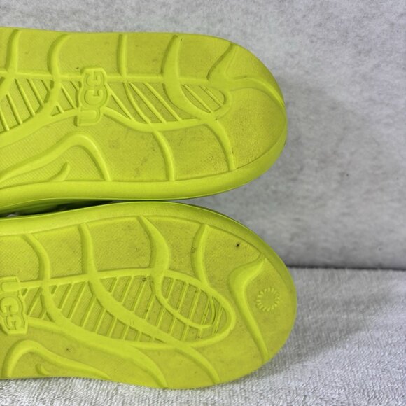 UGG Kids Sport Yeah Slides Size K2 Neon Lime Green Slip Ons - Picture 12 of 13